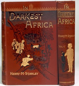 Cover von In Darkest Africa: or The Quest, Rescue, and Retreat of Emin (Gouverneur von Äquatoria), Band I, veröffentlicht 1890