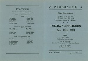 Deckblatt des Programms für das erste internationale Rodeo