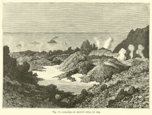 Krater des Ätna im Jahr 1834 von English School