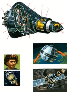 Schnittansicht des Mercury-Raumschiffs
