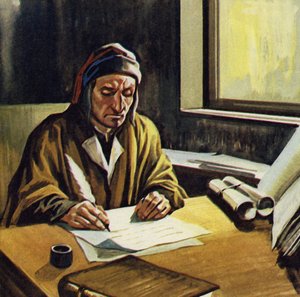Dante verbrachte die meiste Zeit damit, die Göttliche Komödie zu schreiben von English School