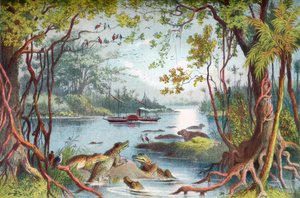 David Livingstones Schiff The Ma-Robert auf dem Sambesi-Fluss, Afrika, während seiner Sambesi-Expedition im 19. Jahrhundert. Aus The Life and Explorations of Dr. Livingstone, veröffentlicht ca. 1875.