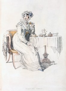Tageskleid, Modeplatte aus Ackermanns Repository of Arts von English School