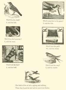 Tod und Begräbnis von Cock Robin (Holzschnitt) von English School