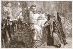 Tod von Friedrich dem Weisen, Kurfürst von Sachsen, Illustration aus Die Geschichte des Protestantismus von James Aitken Wylie, veröffentlicht 1878 von English School