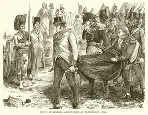 Tod von General Abercrombie in Alexandria, 1801 von English School