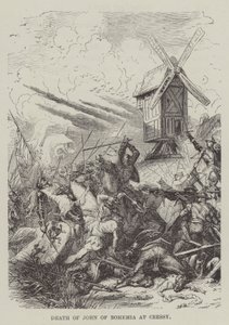 Tod von Johann von Böhmen bei Cressy (Stich) von English School