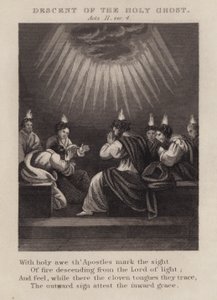 Herabkunft des Heiligen Geistes, Apostelgeschichte II, Vers 4 von English School