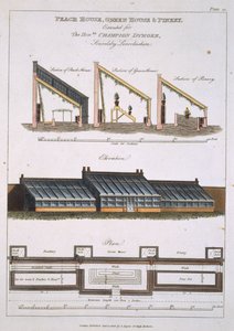 Entwurf für Pfirsichhaus, Gewächshaus und Ananashaus, 1806 von English School