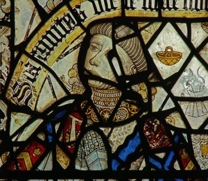 Detail eines Fensters, das den Stifter darstellt (Detail)