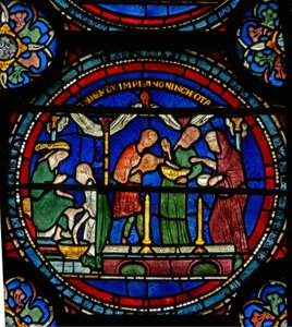 Detail des Wunderfensters, das Petronillas Heilung zeigt (Detail)