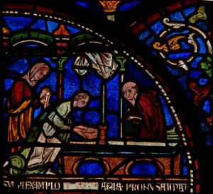 Detail aus dem Wunderfenster mit der Heilung von Edwin von Berkhampstead