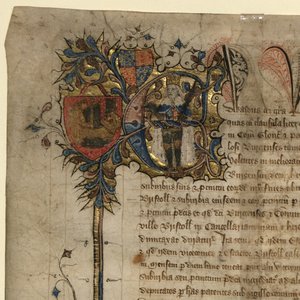 (Detail) von Edward III aus der Großen Freiheitsurkunde von English School