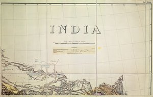 (Detail) einer Karte der Indien-Tibet-Grenze