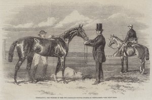 Diophantus, der Gewinner der Zweitausend-Guinea-Wette in Newmarket (Gravur) von English School