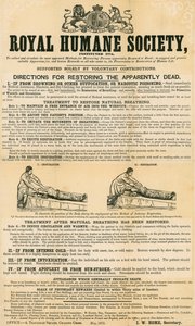 Anweisungen zur Wiederbelebung scheinbar Toter; herausgegeben von der Royal Humane Society, Mai 1872