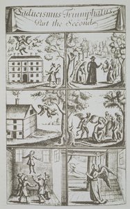 Diverse Manifestationen des Teufels, Kopie einer Illustration aus Sadducismus Triumphatus Teil II, von Joseph Glanvil, London 1681, verwendet in einer Geschichte der Magie, veröffentlicht Ende des 19. Jahrhunderts von English School