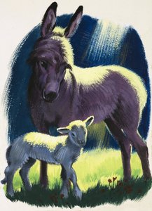 Esel und Lamm