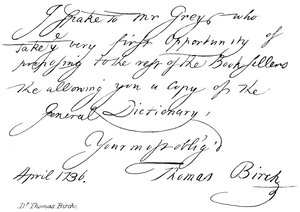 Dr. Thomas Birch von English School