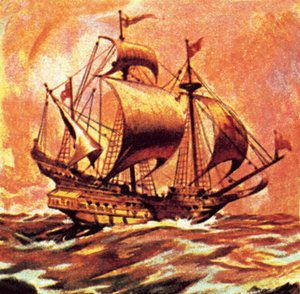 Drakes Golden Hind von English School