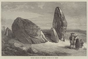 Druidische Überreste der Bretagne, Steine von St. Barbe (Gravur)