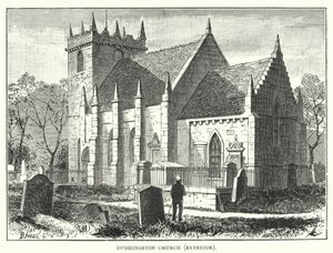 Duddingston Kirche, Außenansicht (Stich) von English School