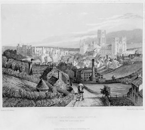 Durham Kathedrale und Schloss von Newcastle Road, 1841
