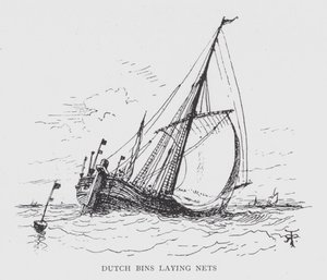Niederländische Bins legen Netze aus (Lithographie) von English School