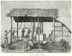 Dyaks bauen ein Haus