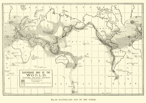 Erdbebenkarte der Welt von English School