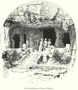 Ostfront des Felsentempels von Elephanta von English School