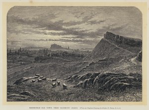 Edinburgh Altstadt, von Salisbury Craigs von English School