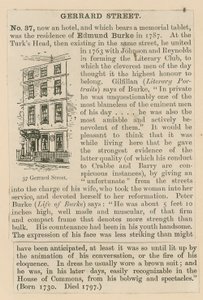 Edmund Burke und 37 Gerrard Street von English School