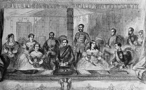 Edward VII. und Königin Alexandra von England in der Oper in London von English School