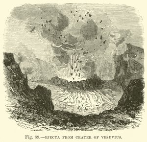 Auswurfmaterial aus dem Krater des Vesuvs von English School