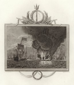 Kampf zwischen den französischen und englischen Flotten im Kanal am 10. August 1512 von English School