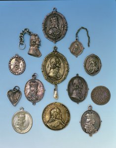 Abzeichen des Englischen Bürgerkriegs für die Unterstützer von Charles I (1625-49) (Metall)