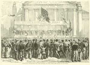 Einschreibung von Freiwilligen zur Verteidigung von Paris auf dem Place du Pantheon, Oktober 1870 von English School