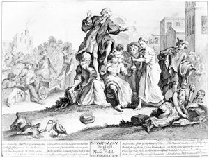 Begeisterung gezeigt oder Moor Fields Versammlung, 1739 von English School