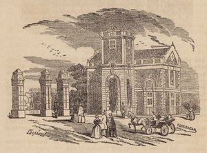 Eingangslodge, Victoria Park (Stich) von English School