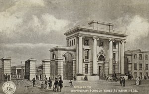 Eingang zum Bahnhof Birmingham (Curzon Street), 1838