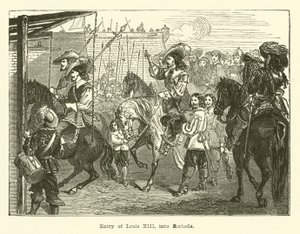 Einzug von Ludwig XIII. in La Rochelle (Gravur) von English School