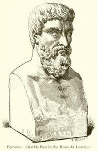Epikur. (Marmorbüste im Musée du Louvre) (Gravur) von English School