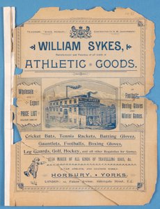Ausrüstungskatalog erstellt von William Sykes, 1896