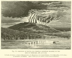 Ausbruch des Mauna Loa (Hawaii, Sandwich-Inseln) am 14. Februar 1877 um 21 Uhr von English School
