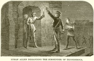 Ethan Allen fordert die Übergabe von Ticonderoga von English School