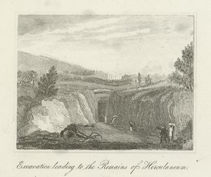 Ausgrabung, die zu den Überresten von Herculaneum führt