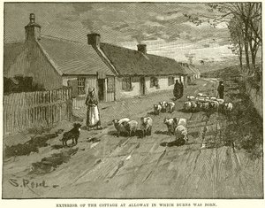 Außenansicht des Cottage in Alloway, in dem Burns geboren wurde