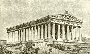 Außenansicht des Parthenon in Athen zur Zeit seiner Erbauer