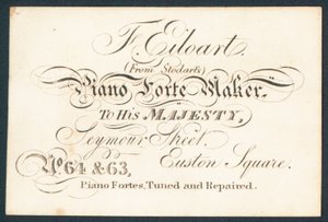 F Eiloart, Klavierbauer, Visitenkarte von English School
